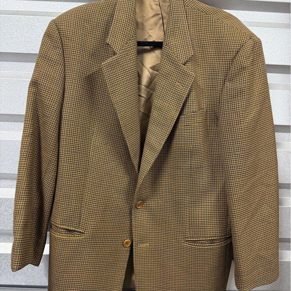 Dino Ferrari brown and beige checkered blazer